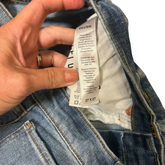 DU/ER Midweight Denim High Rise Arc Button Fly jeans size 27 90s tapered leg - Picture 4 of 10